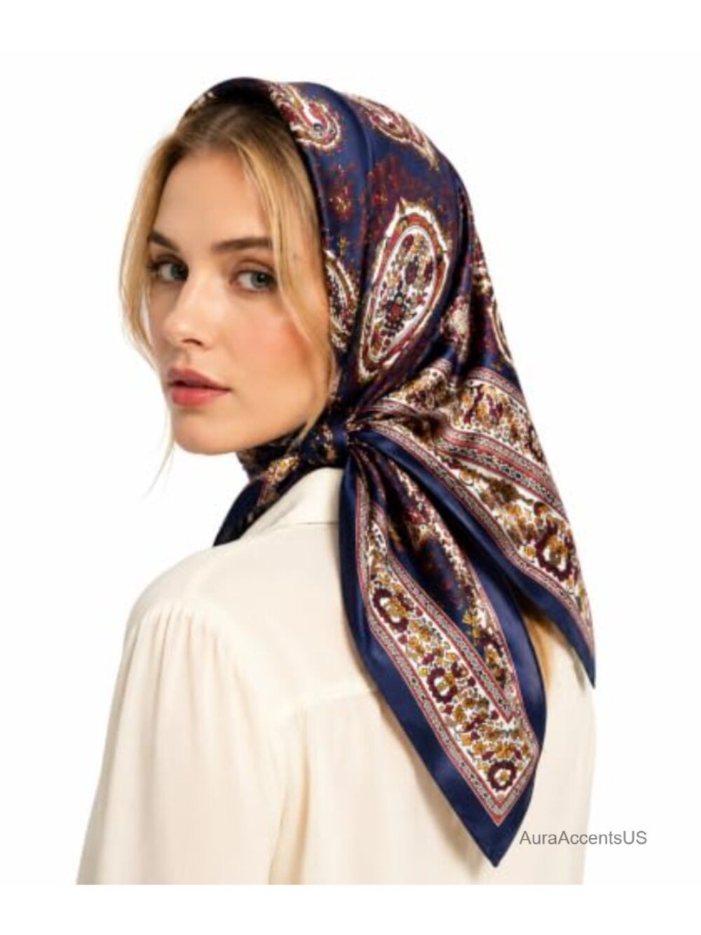 Silk Like Satin Scarf Large Square Headscarf Fashion Neck Hair Wrap